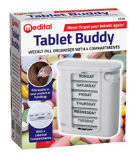Tablet Buddy 7 Day Pill Medicine Storage Case Dispenser OrganiserBox*