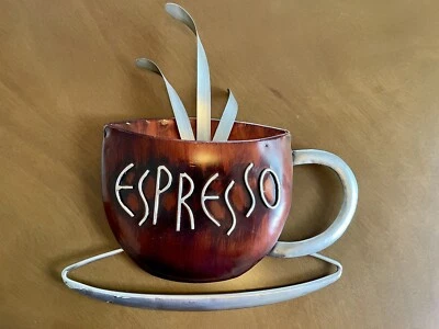 3D Espresso Coffee Cup Tin Wall Art Decor.  - Image 1 of 4