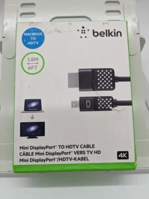BELKIN Mini Display Port to HDMI 6' Cable MacBook To HDTV 4K - Image 1 of 2