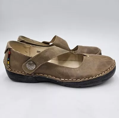 SPRING STEP Debutante Leather Mary Jane Flats Shoes - Womens Size EU 37 US 6.5 - Image 1 of 4