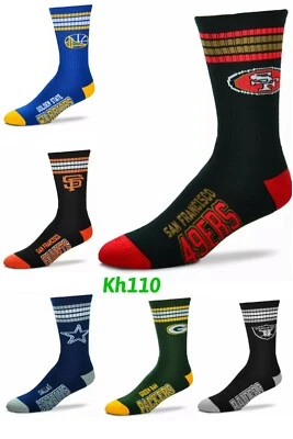 NFL Team 4 Stripe Quarter Socks Men's Size Large 10-13 - Image 1 of 4