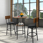 DC DiClasse Round Bar Set w/ 2-Tier Table & 2 Upholstered Footrest Stools Bistro
