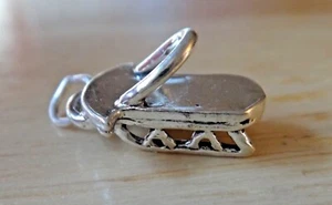 1 Dije Tobogán Plata Esterlina 3D 18x12mm Invierno Trineo Nieve - Imagen 1 de 4