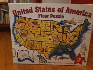 United States Of America Extra Large Floor Puzzle Melissa and Doug Complete - Picture 1 of 3