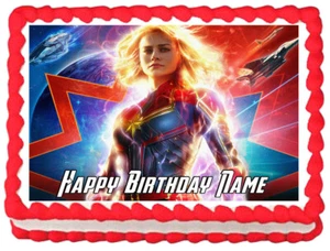 CAPTAIN MARVEL Edible cake topper Party image - Picture 1 of 10