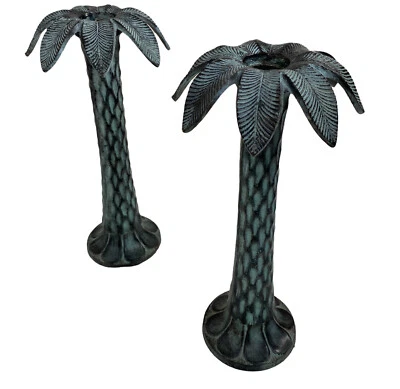 Bombay PAR de Metal Tropical Palmera Candelabro Cónico Candelabro Tiki Foto 1 de 4