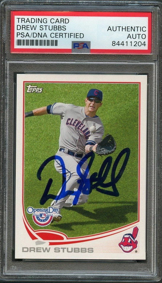 2013 Topps Opening Day #89 Drew Stubbs Signed Card PSA Slabbed Auto Cleveland - Image 1 of 2