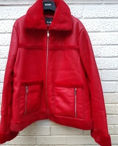 SAM EDELMAN Faux Fur Coat / Jacket XL 14UK Red - Picture 1 of 5