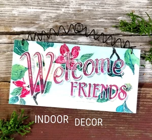 Floral Welcome Sign * Indoor Decor * Friends Magnolia Southern Charm Style * USA - Picture 1 of 5