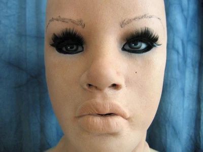 Latexmaske LOLA B +WIMPERN - Real. weibliche Frauenmaske Gummi Crossdresser - Bild 1 von 4