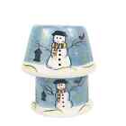 Made Exclusively For Yankee Candle Ceramic Snowman Design Candle Holder & Shade