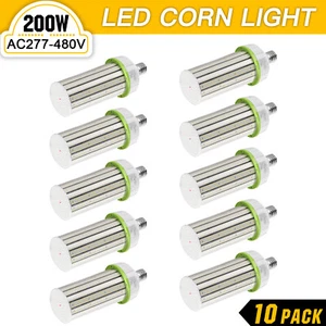 10 Pack 480V 200W LED Corn Light Bulb Warehouse Industrial Corn Lamp 27000 Lumen - Picture 1 of 11