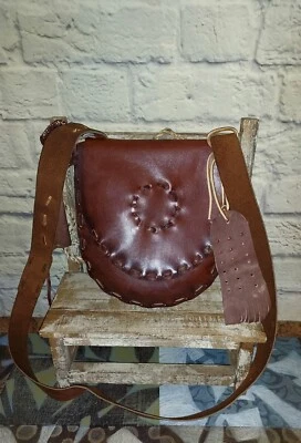 Bandolera de cuero hecha a mano de colección con flecos borlas hippie boho bandolera bolso de mano Foto 1 de 4