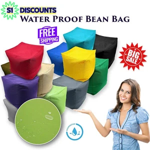 Cube Bean Bag Foot Rest Stool Pouffe Living Room Beanbag Waterproof Footstools - Picture 1 of 15