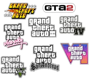8x7cm 8pcs Grand Theft Auto Vinyl Stickers Laptop Mobile Phone Books Waterproof - Imagen 1 de 3