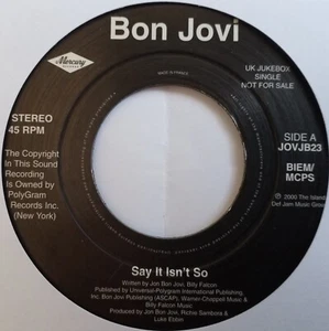 Bon Jovi - Say It Isn't So - 7" Vinyl Single - Imagen 1 de 3
