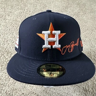 Houston Astros Hat Cap Mens 7 1/2 Blue Jeff Bagwell Hall Of Fame 2017 New Era - Image 1 of 4