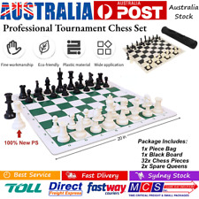 Professional Tournament Chess Set 51x51cm Green/Black-white PVC Board Portable