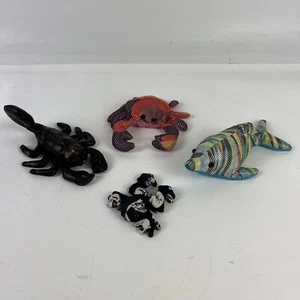 4 Lot Sand Filled Animal Frog, Crab, Scorpion, Dolphin Sandbag - Picture 1 of 5