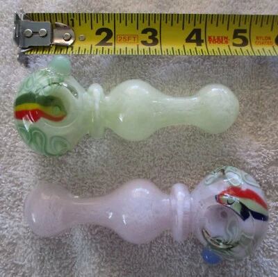 2 - Pipas de 4,5 a 5 pulgadas de vidrio para fumar tabaco VIDRIO GRUESO PESADO Nuevo Foto 1 de 4