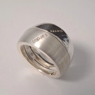 925 echt Silber Ring Bandring Pierre Cardin breiter matt Glanz massiv schwerer - Bild 1 von 4