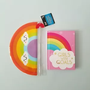 Rainbow Lot Bundle Binder Pouch Pencil Case Journal Back to School Supplies Memo - Picture 1 of 6