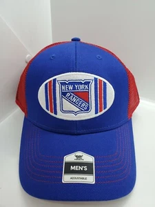 New York Rangers Fan Favorite Mütze Kappe blau mit rotem Netz Druckknopflasche - neu - Bild 1 von 7