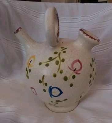 cruche Chevrette en grès   ( Du Puisaye ? ) Effet Céramique Craquelé  - Photo 1/4