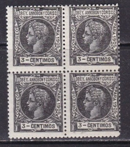 1905 - España - Elobey - Edifil 21 - 3c negro - Bloque 4 - MNH - Imagen 1 de 2