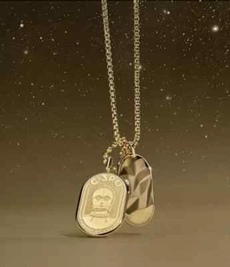 Fossil X Star Wars C3PO Limited Edition Dogtag Necklace Stainless Steel - NEW - Picture 1 of 9