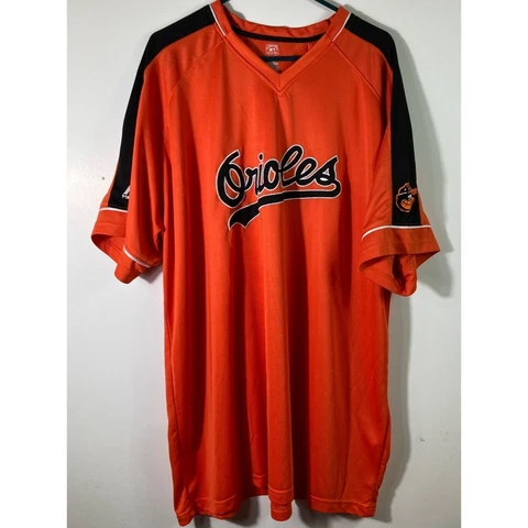 Mens Cooperstown Majestic Short Sleeve Baltimore Orioles Jersey Orange 3XL Cover