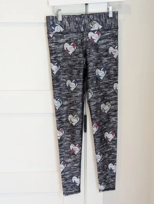 Terez 心形印花打底裤 S 码全新带标签 3 英寸高带裁剪瑜伽表演 — 第 1/4 张图片