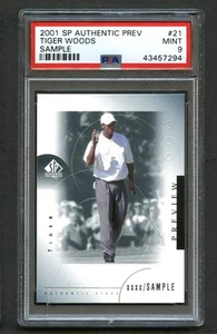2001 SP Autentica Anteprima Tiger Woods Campione #21 PSA 9 Rookie RC - Foto 1 di 2