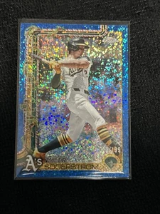 2025 Topps Holiday - Tyler Soderstrom - Blue Sparkle Chrome #HC32  SP.  /199 - Picture 1 of 7