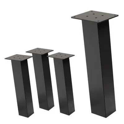 Patas de mesa 42cm inclinadas de acero gris oscuro 8x8cm en ángulo para muebles - Imagen 1 de 4