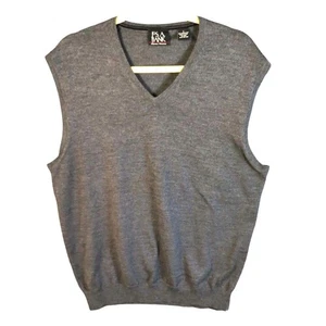 Charcoal Grey Merino Wool Vest Men's L V Neck Pullover Preppy Grandpa academia - Picture 1 of 4