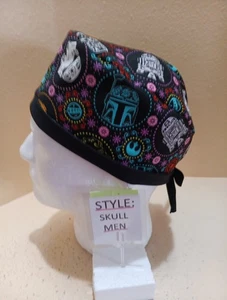 Star Wars Sugar Skulls Men's Skull/Chemo Surgical Scrub Hat/Cap Handmade - Picture 1 of 9