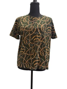 VTG Jones New York women's top with a chain and buckle equestrian Size L - Picture 1 of 6