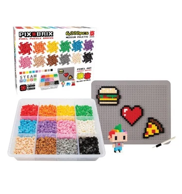 6,000 Piece Pixel Art Kit - Interlocking Building Bricks for 2D  3D Creations - Image 1 of 4