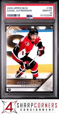 2005 UPPER DECK #130 DANIEL ALFREDSSON HOF POP 2 PSA 10 - Image 1 of 3