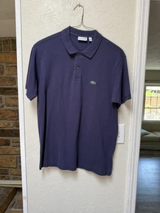 Lacoste Marineblau Polo Golf Shirt Herren Gr. L Piqué Baumwolle Kurzarm - Bild 1 von 6