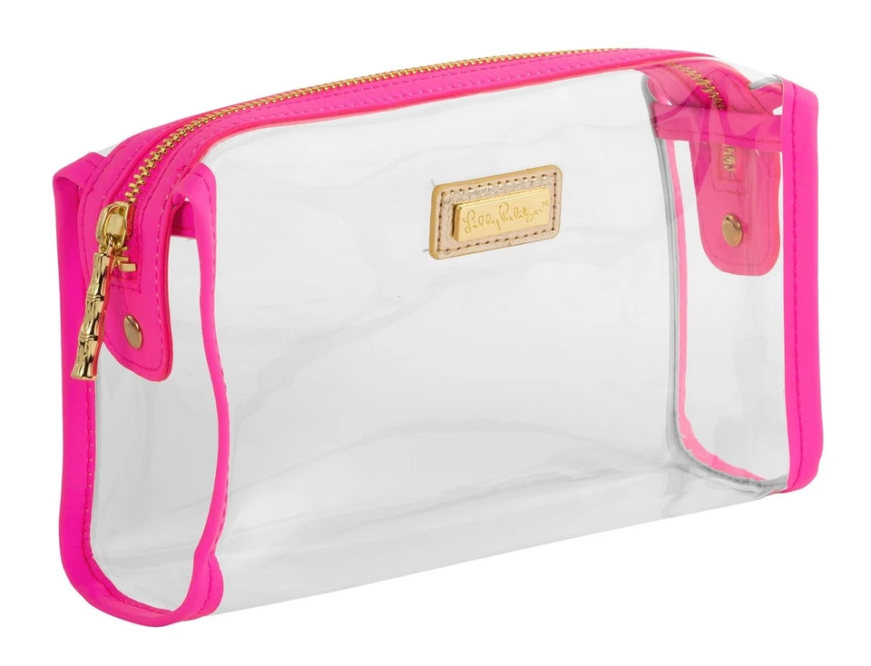 Bolsa com zíper transparente Lilly Pulitzer, estojo de lápis fofo para adultos, vaso sanitário de viagem... - Imagem 1 de 3