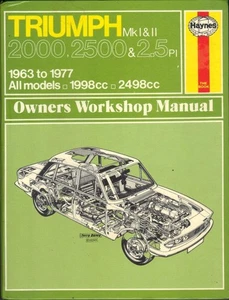TRIUMPH 2000,2500,S,Pi,2.5 Pi,2000 TC,2500 TC HAYNES WORKSHOP MANUAL 1963-1977 - Picture 1 of 1