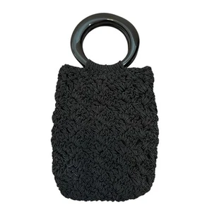 Bolso de mano vintage Gun-Marie Nilsson crotchet negro - Imagen 1 de 7