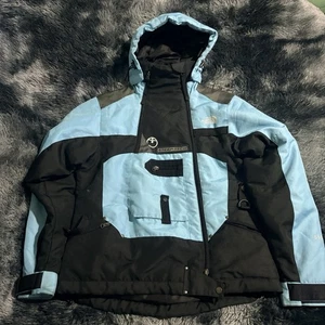 Vintage The North Face Steep Tech 550 Women's Small Jacket Baby Blue Black Nylon - Picture 1 of 7