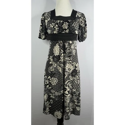 Vintage Speechless Womens Y2K Babydoll Dress Sz 8 Floral Whimsigoth Black White - Image 1 of 4