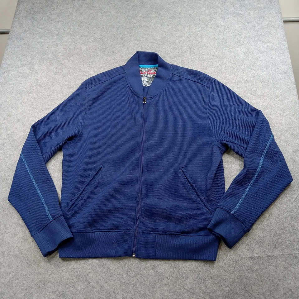 Chaqueta Robert Graham Para Hombres Azul Medio Cremallera Completa Tejido Bombardero Suéter Pista Informal Foto 1 de 4