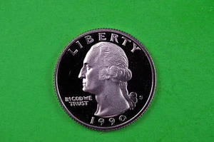 1990-S Deep Cameo Washington GEM  Proof  US Quarter Coin (c/n clad) - Picture 1 of 1