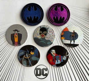 Waddingtons POG Adventures of Batman & Robin (1995) - LOT #1 - 7 POGs & Slammers - Picture 1 of 2