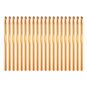 20Pcs Aluminum Crochet Hook 6.0mm Knitting Needles for DIY Craft Yarn Gold Tone - Picture 1 of 5